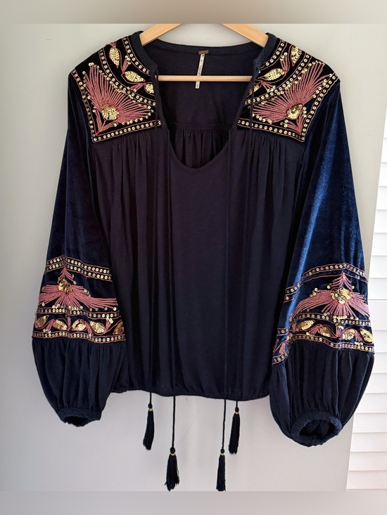 Free People Tops - Free People Hearts Aflame Boho Blouse